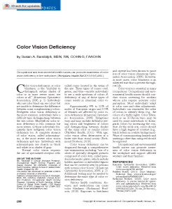 Color Vision Deficiency by S. Randolph (PDF)