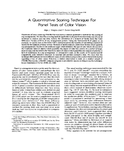 A Quantitative Scoring Technique for Panel Tests of Color Vision (PDF)